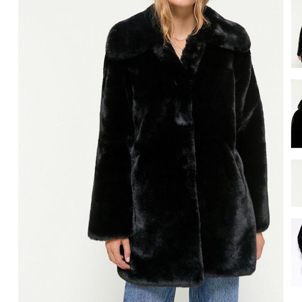 Apparis Alix Faux Fur Coat Black